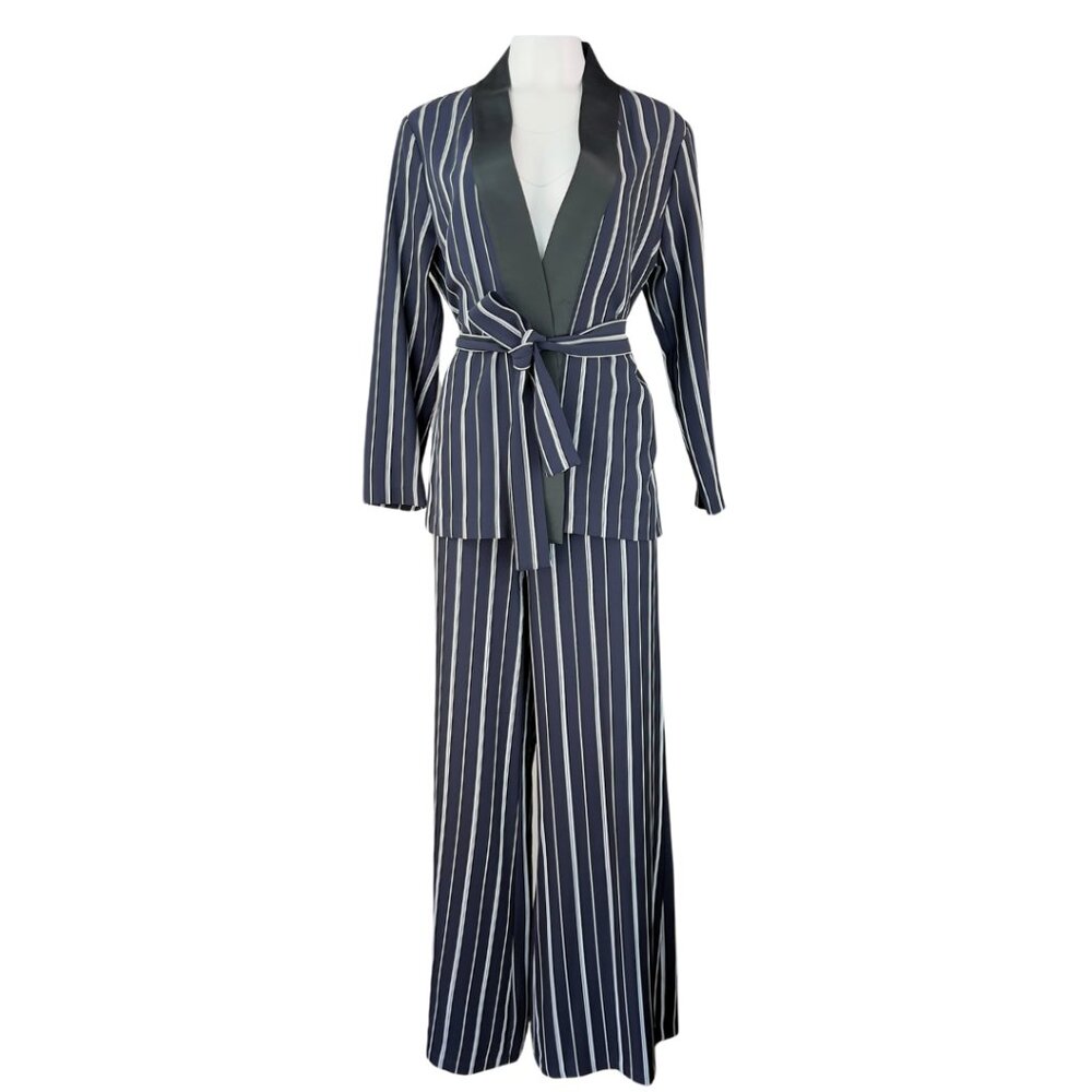 Navy Pinstripe Relaxed Suit